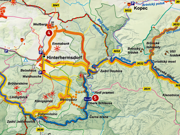 Karte von Hinterdaubitz und den Weifbergturm